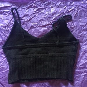 Black crochet crop top